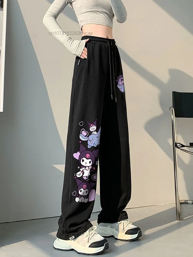 Kuromi Black Wide Leg Pants