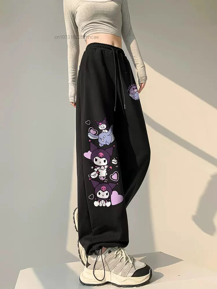 Kuromi Black Wide Leg Pants