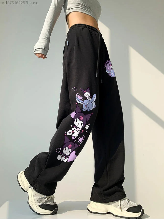 Kuromi Black Wide Leg Pants