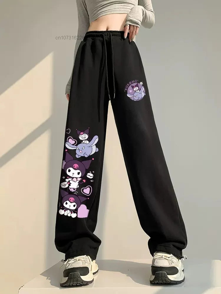 Kuromi Black Wide Leg Pants