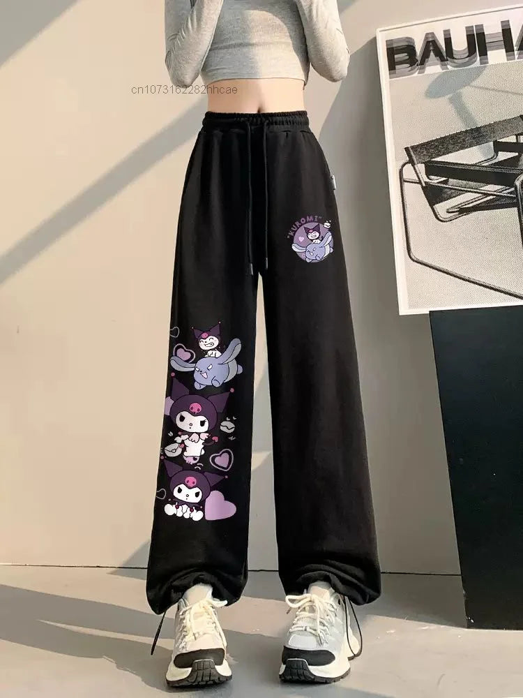 Kuromi Black Wide Leg Pants