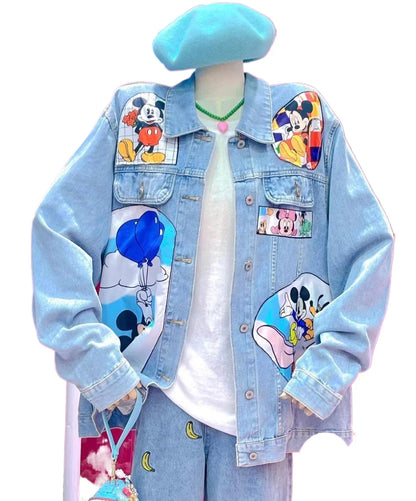 Cartoon Loose Oversize Denim Jacket