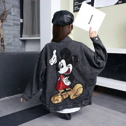 Cartoon Oversized Denim Jacket