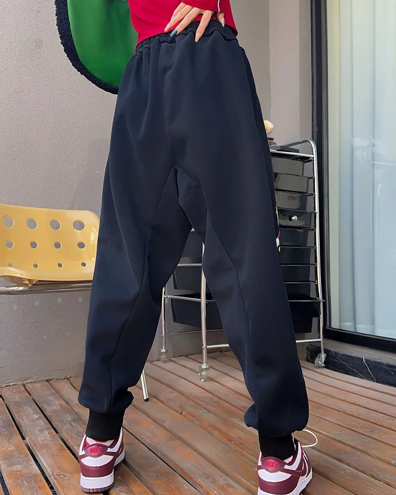 Cartoon Pattern Graffiti Ankle-Tied Sweatpants