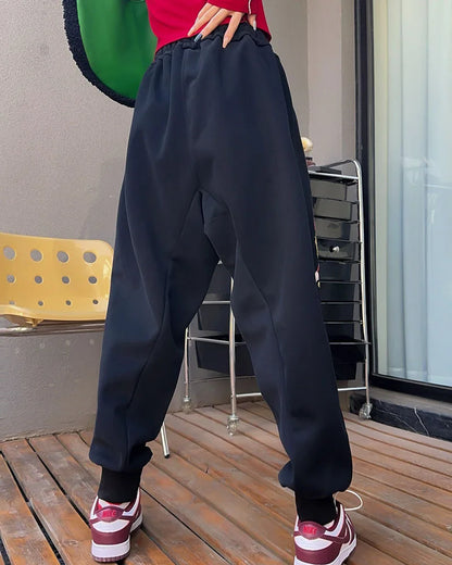 Cartoon Pattern Graffiti Ankle-Tied Sweatpants