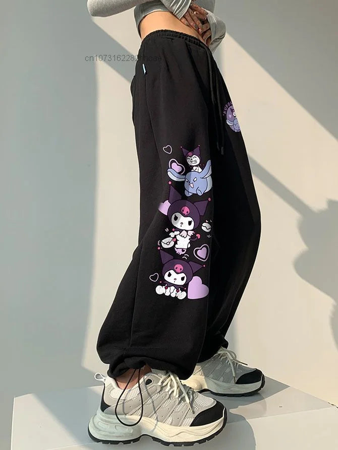 Kuromi Black Wide Leg Pants