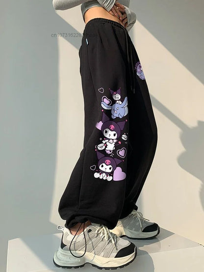 Kuromi Black Wide Leg Pants