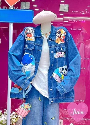 Cartoon Loose Oversize Denim Jacket